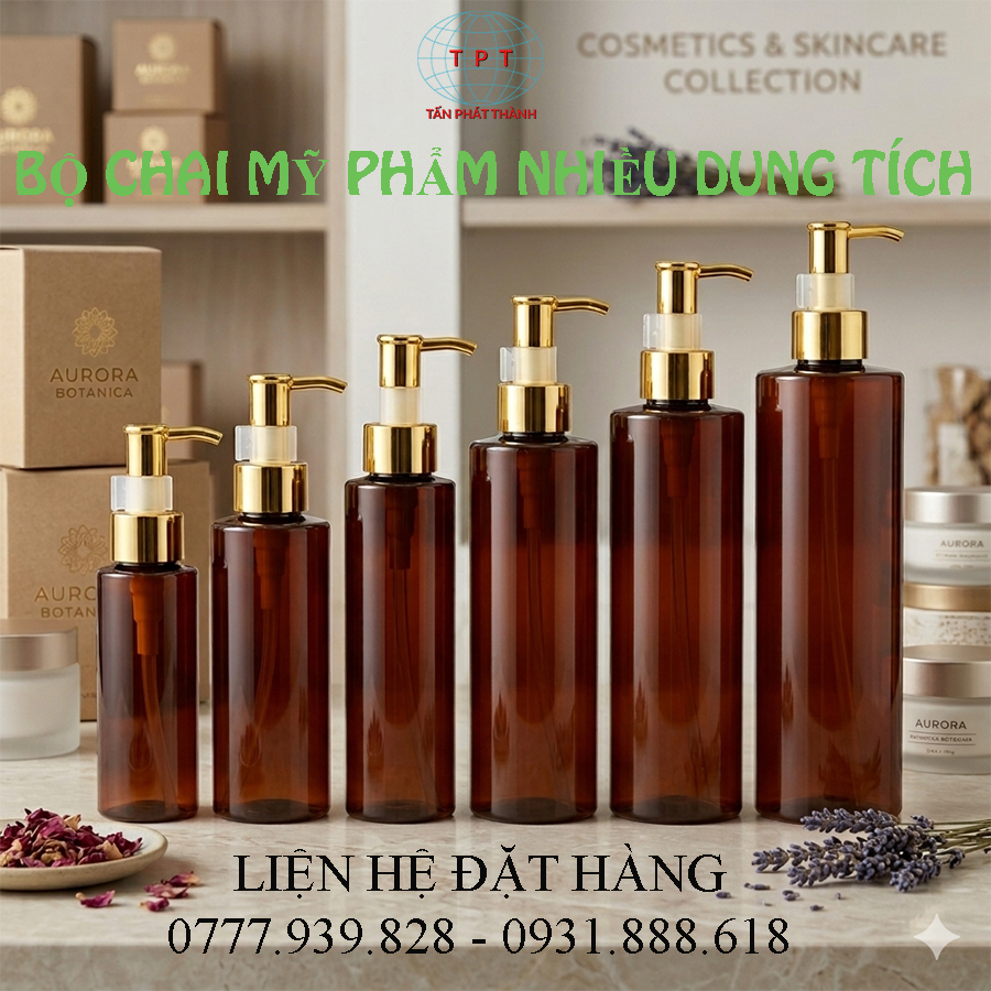 SET CHAI NHỰA MỸ PHẨM VAI NGANG